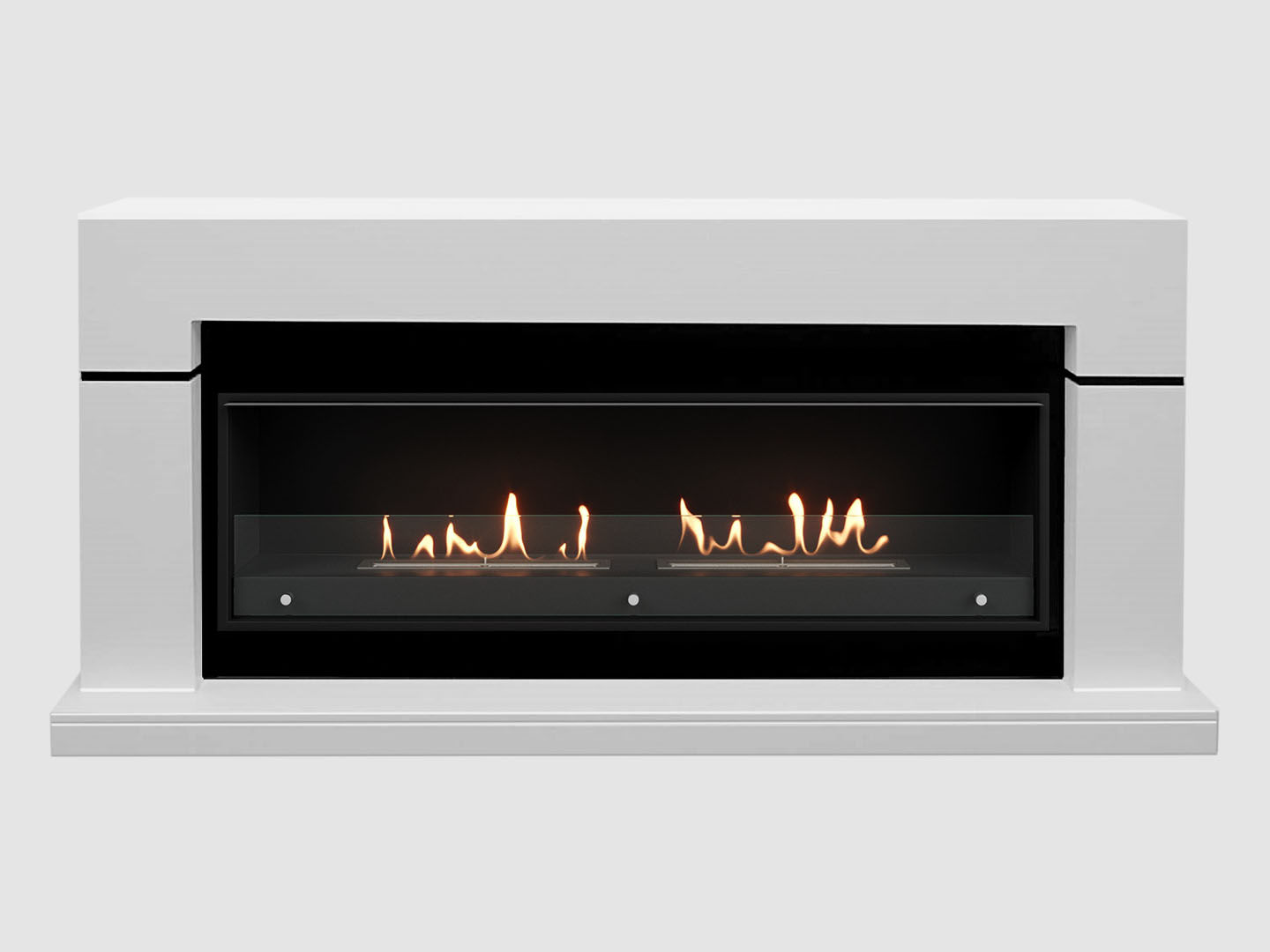 Каминный портал МДФ "LINDOS 1930" с биокамином Lux Fire "Фаер Бокс Вега-2" (белый) по цене 109 390 руб.