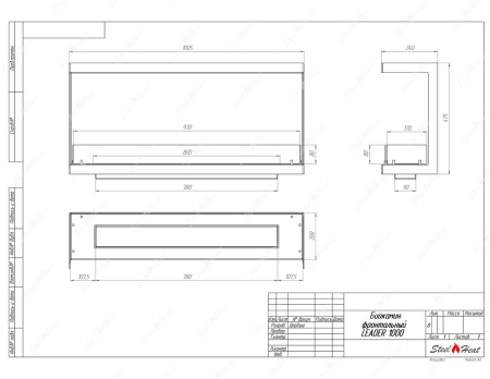 Биокамин фронтальный SteelHeat Leader 1000 стекло по цене 40 331 руб.
