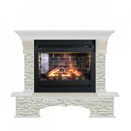 Бостон грот однотонный (белый)+Rumba 3D