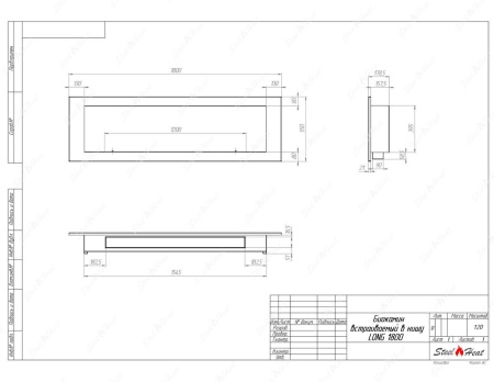 Биокамин SteelHeat LONG-V 1800 стекло по цене 67 300 руб.