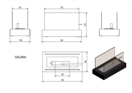 Настольный биокамин Kratki Galina, TUV по цене &euro;119
